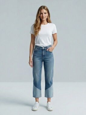 Paige Colette Crop  Flare twisted Panel EMMYLOU Women's Size 31